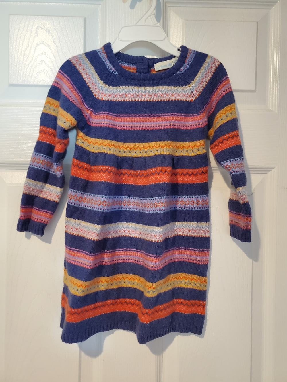 JojoMamanBebe Girls' Multicolor Striped Knit Sweater Dress 2-3 Years